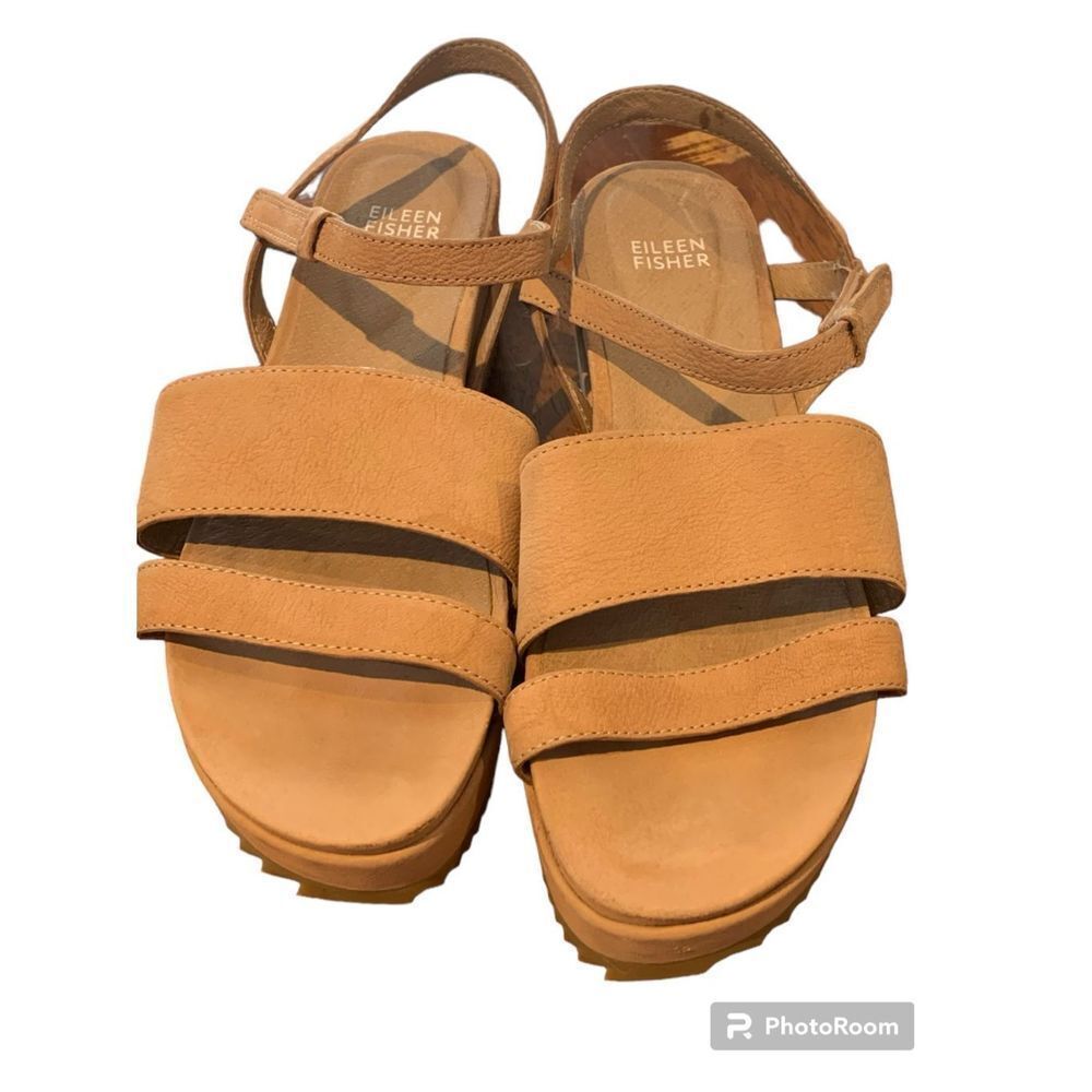 Eileen Fisher Womens Ankle Strap  Platform Sandals Sz 8
